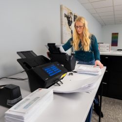 One of our filers scans client mail